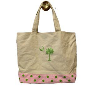 Palmetto Embroidered Beach Bag